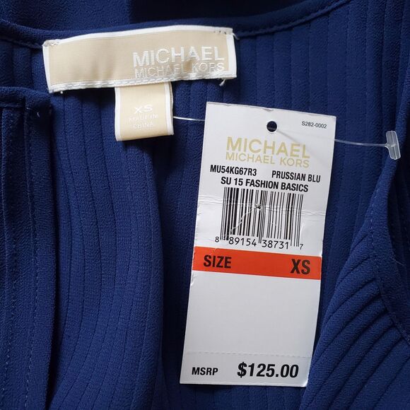 NEW Michael Kors Navy Blouse - Picture 6 of 9
